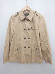 ◇ ZARA BASIC ザラ ベーシック トレンチ ショート丈 通学 長袖 コート サイズEUR M USA M MEX 28 ベージュ レディース P  【1303070010115】