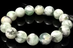 【１点物】幻想的◇白い羽根 フェザーインフローライト　13-13.5mm　ブレスレット パワーストーン 天然石 _MA4585