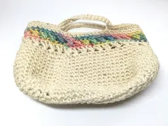 ハンドメイド　手作り　手づくり　てづくり　手編み　手編み　麻紐　ミニハンドバッグ