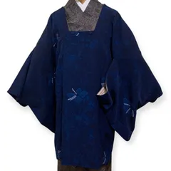 道行コートよろけ縞地紋起こし絞りリーフ着物013a d