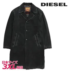 新品・未使用 ディーゼル DIESEL [3XLサイズ相当] デニムロングコート メンズ ヴィンテージウォッシュ加工 裏地ニット D-ROKU-LONG-F