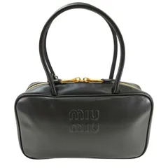 最終お値下げ　miu miu レザーボーバック　ラージ　カーフレザーブラック ブラック レザー ボー バッグ | Miu Miu