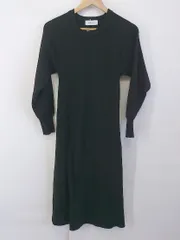 ◇ Simplicite シンプリシテェ 長袖 膝下丈 ニット ワンピース ブラック レディース P  【中古】 【1210250002610】