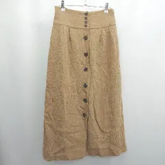 ◇ Θ ROSE BUD ローズバッド フロントボタン ロング Iライン スカート サイズフリー キャメル系 レディース E  【1506230023998】