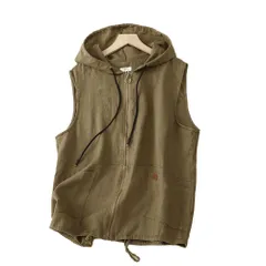 ☆ コーヒー ☆ Mサイズ ☆ ベスト レディース 春夏秋冬 lybe2407 ベスト レディース 前開き パーカー ベスト カットソーベスト 重ね着 レイヤード ジップアップ ノースリーブ ファスナー アウター 体型カバー ジッパー カジュアル シンプル