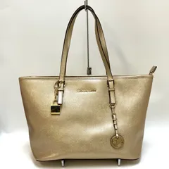 🌟大口店完全閉店SALE🌟＊MICHAEL KORS＊美品✨マイケルコース  トートバッグ　フェイクレザー　シャンパンゴールド系色 ☽＃