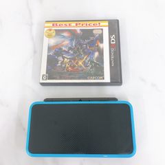 ％Nintendo Newニンテンドー2DS LL 本体 ターコイズ 通電確認済み モンスターハンターダブルクロス セット【ゲーム機本体】【3】