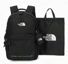 【新品 人気モデル】 ザ ノースフェイス リュック 通学 THE NORTH FACE DUAL POCKET ポーチ付き バックパック ブラック メンズ レディース C