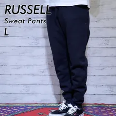 美品 RUSSELL ATHLETIC ラッセル アスレチック  スウェットパンツ 無地 ワンポイント刺繍ロゴピスネーム 裏起毛 イージーパンツ ジョガーパンツ L ブラック 黒 20202668のサムネイル