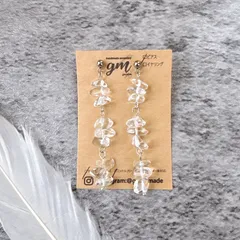 【SALE】さざれクリスタルロングピアス［サージカルステンレス］※イヤリング変更可能