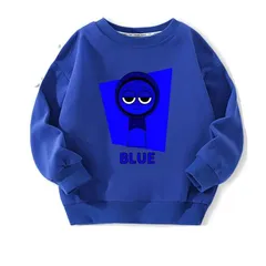 スプランキー sprunki plush 長袖 トレーナー スウェット　トップス キッズ コットン 綿 子供服 プリント　男の子 女の子 丸い襟