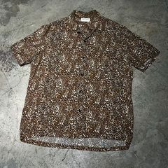 SAINT LAURENT PARIS サンローランパリ 16SS オープンカラーシャツ 半袖 レオパード柄 SIZEM 411911　エディスリマン　エディ期【表参道t】