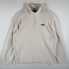 古着 ザ・ノースフェイス THE NORTH FACE フリーストレーナー ハーフジップ ワンポイントロゴ刺繍 アウトドア 大きいサイズ XL  ホワイト メンズ