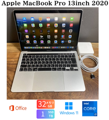 ［美品］Apple MacBook Pro 13inch 2020/Core i7 2.3GHz/メモリ32GB/SSD1TB/Windows11/Office 2024/473