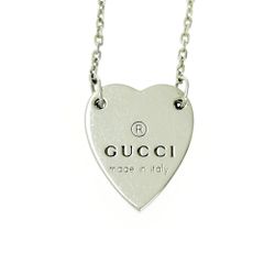 【中古】GUCCI グッチ シルバー ロゴ ハート ネックレス 8.0g 925刻印 407544 ネックレス