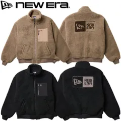 新品  NEWERA ニューエラ 正規品 ボア ブルゾン ジャケット アウター 防寒 ジップアップ バックロゴ BOXロゴ もこもこ ユニセックス メンズ レディース モカ ブラウン 黒 ブラック 14682728 14682729