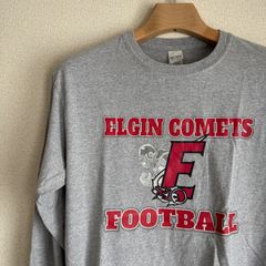 GILDAN ELGIN COMETS カレッジロゴ アメリカ古着 ロングTシャツ プリントTシャツ GRAY M