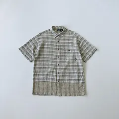 パタゴニア　ポルトガル製　シアサッカー　チェック　オーガニックコットン　シャツ　90s 00s Patagonia Seersucker shirt made in Portugal Msize T1595 C5
