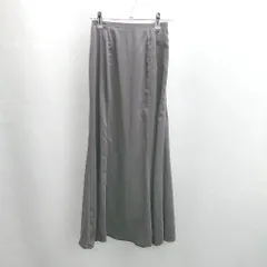 ◇ ⊂ N. Natural Beauty Basic サテン ナロー ロング フレア スカート サイズS チャコール レディース E  【1502060041430】