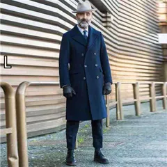 [L]メンズ ファッション 服 用 オシャレ シンプル 大人 かっこいい 大きいサイズ ストリート 紳士服 ダブルブレスト ウール コート アルスター 厚手 カジュアル スーツ ウインドブレーカー