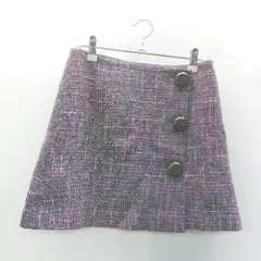 ◇ ⊇ Barbie バービー ツイード ラップスカート風 ミニ丈 台形 スカート サイズS ピンク系 レディース E  【1502030043891】