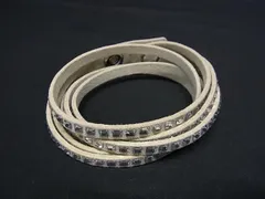 SWAROVSKI スワロフスキー ラインストーン スエード ブレスレット アクセサリー レディース グレージュ系 DE4942