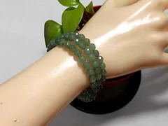 天然石 グリーンアベンチュリン(インド翡翠)形状記憶ブレスレット・アンクレット  　　250720333