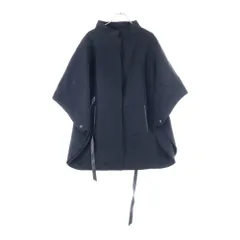 Loro Piana (ロロピアーナ) ザルツブルグ ケープ カシミヤ レザーベルト スナップボタン ポンチョ ジャケット ブラック レディース FAG3753のサムネイル