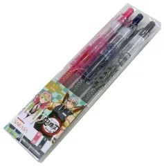 【中古】ペン 宇髄天元＆甘露寺蜜璃 サラサクリップ ジェルボールペン3色セット 「鬼滅の刃 全集中展」