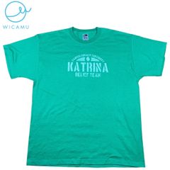 【激レア】Fruit of the Loom カトリーナ救済Tシャツ XL 黄緑 白プリント 災害復興USA古着