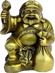 高村泰正　証書　寿老人 七福神 　銅製 彫刻 仏像 置物 風水 開運 金運 骨董 高村泰正 証書 寿老人 七福神 銅製 彫刻 仏像 置物 風水 開運 金