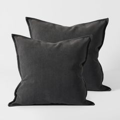 【数量限定】2枚セット 60X60cm 北欧 おしゃれ クッションカバー 無地 シンプル 隠しファスナー 丈夫な生地 柔らかい ソファ背当て クモリ(Kumori) 装飾枕カバー 座布団カバー 2枚組 60X60cm ダークグレー