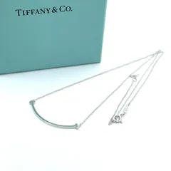 美品 TIFFANY&Co. ティファニー Tスマイル ネックレス シルバー SV925 ペンダント アクセサリー 箱付き レディース I2