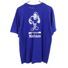 ヨコハママリノスクラブ バックプリント サッカー 半袖 Tシャツ LL ブルー YOKOHAMA MARINOS CLUB メンズ 古着 【240405】 メール便可