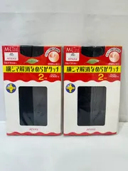 未使用☆ATSUGI アツギ  横ジマ解消なめらかタッチ ストッキング 2足組×2セット  M〜L ブラック