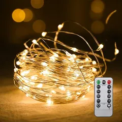 CINECE LEDイルミネーションライト ジュエリーライト 100球 10m リモコン付 8モード 点滅 点灯 タイマー機能 防水 防塵仕様 屋外 室内 ガーデンライト 正月 クリスマス 結婚式 ストリングライトー (電池式) 0