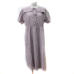 エヘカソポ サマンサモスモス ehka sopo SM2 ワンピース ロング セーラーカラー 半袖 レース F ピンク /YI