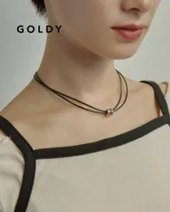 【現品限り】GOLDY/ゴールディ/ダブル レザー リング ネックレス/アクセサリー/3240106