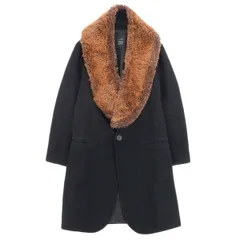 リミフウ LIMI feu フェイクファー襟 チェスターコート レディース 黒 ブラック sizeS LX-J04-117 ヴィンテージ [Y03061]のサムネイル
