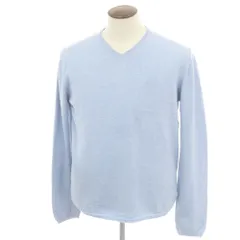 【近年タグ】クルチアーニ Ｖネック 長袖ニット ターコイズブルー 48サイズ 快ラクWEAR ウォッシャブル カシミヤ混 無地 Vネック セーター