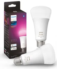 フィリップスヒュー(Philips Hue) スマート電球 E26 100W相当 フルカラー 2個 - スマート照明 Alexa対応 1600lm マルチカラー 1600万色 電球色 昼白色 調光 調色 ス [フルカラー] [【E26】100w] [2個入り]のサムネイル