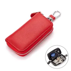 ☆ レッド ☆ 本革キーケース キーホルダー keyhcl9301 キーケース スマートキー カード スマートキーケース スマートキーカバー キーホルダー スマート キー ケース 本革 レザー メンズ レディース カード2枚 コンパクト おしゃれ シンプル
