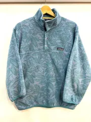 F48★Patagonia/パタゴニア 90’s 雪なし シンチラスナップT フリース SnapT プルオーバー 花柄 ブルー系 USA Sサイズ ユニセックス★
