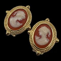 希少 Burberrys バーバリー カメオ イヤリング ゴールド ジュエリー ヴィンテージ