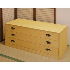 新品・国産品：桐たんす３段「咲」黄色系とのこ仕上げ　着物用　桐箪笥　桐タンス　１４営業日以内の発送