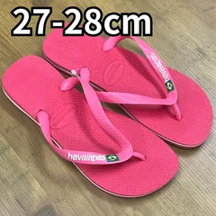 [未使用品] havaianas ハワイアナス ブラジルロゴ ピンク ビーチサンダル メンズ