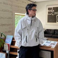 loop anorak jacket ナイロンジャケット ハーフジップ XL - メルカリ