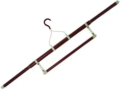 【普通タイプ】 きものハンガー 帯掛け付 伸縮タイプ エンジ箱　1本 日本製