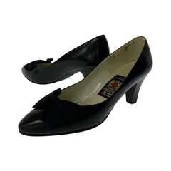 Les Chaussures MIHAMA ミハマ リボン ミドルヒールパンプス size23.5/ブラック レディース
