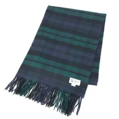 JOHNSTONS OF ELGIN ジョンストンズオブエルガン 大判ストール  チェック/カシミア100％/ひざ掛け    ネイビー/グリーン レディース / 240001159912